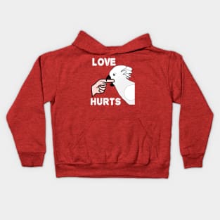 Love Hurts Umbrella Cockatoo Parrot Biting Kids Hoodie
